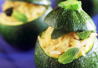 Zucchine tonde ripiene con riso!