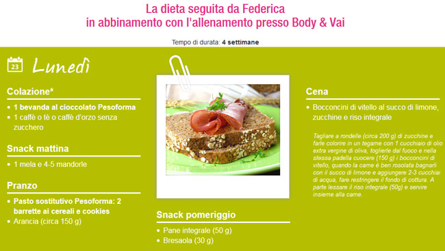 dieta-federica-pesoforma-body