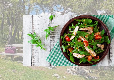 Insalata di pollo alla griglia con pomodorini e rucola!