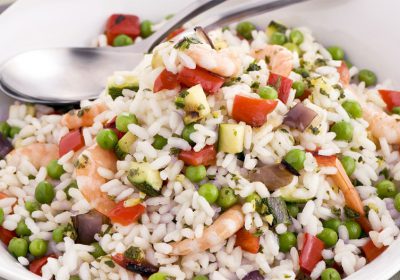 Riso estivo con gamberi e verdure grigliate!