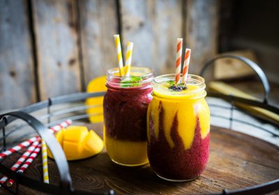 Frullato di albicocche e lamponi