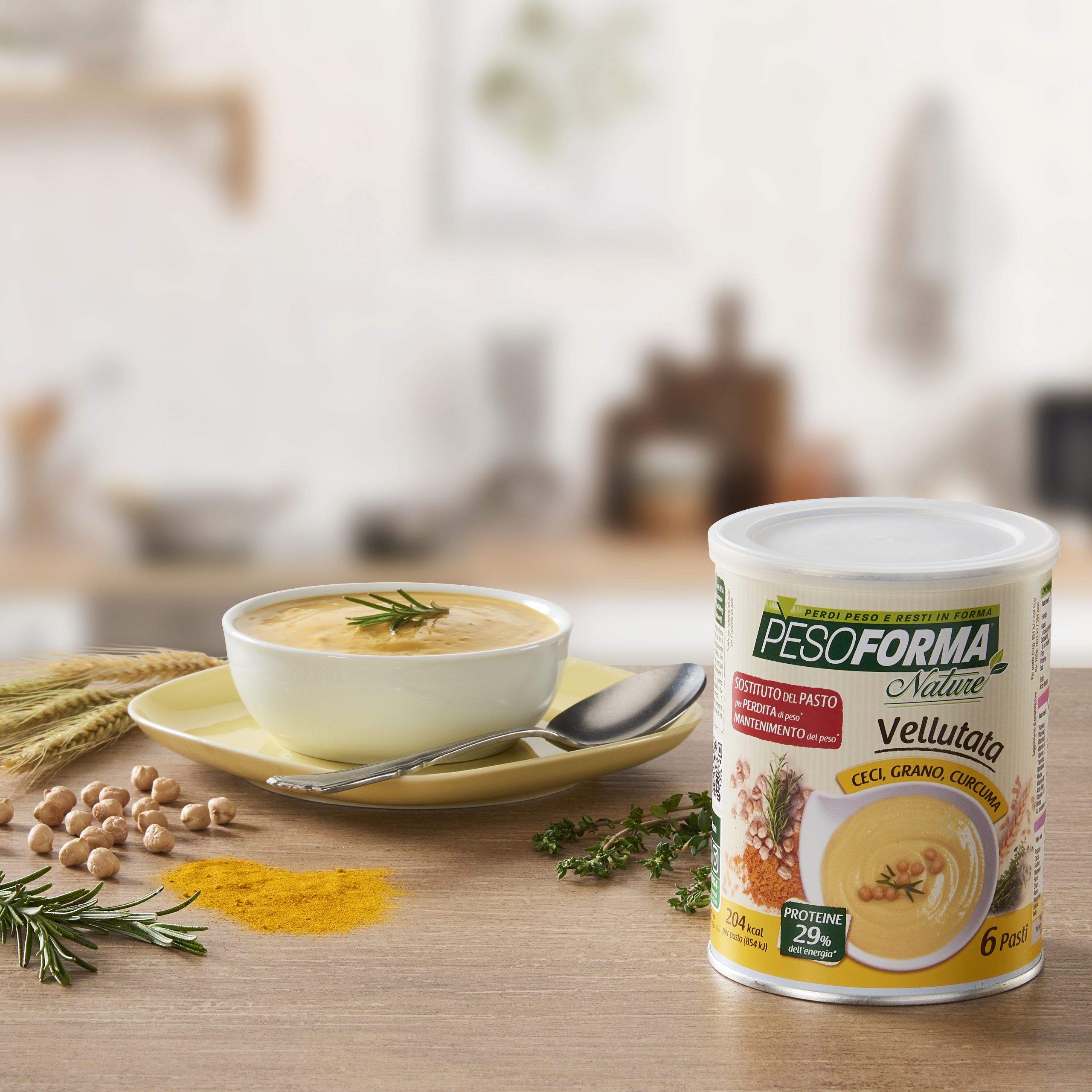 Vellutata ceci, grano e curcuma - Pesoforma