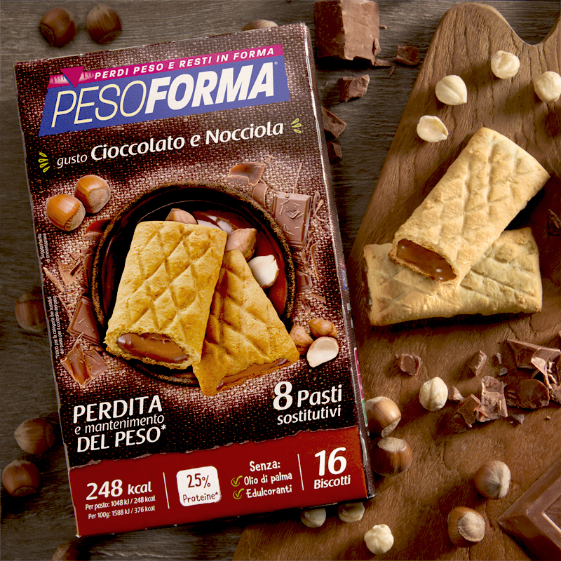 Biscotto gusto Cioccolato e Nocciola - Pesoforma