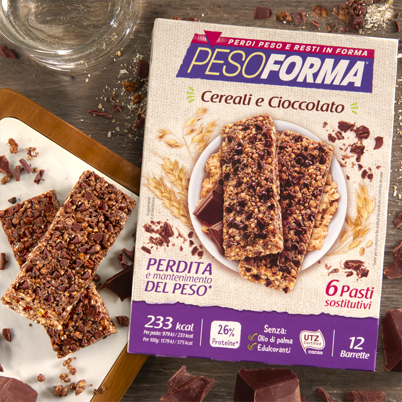 Barrette ai Cereali e Cioccolato - Pesoforma
