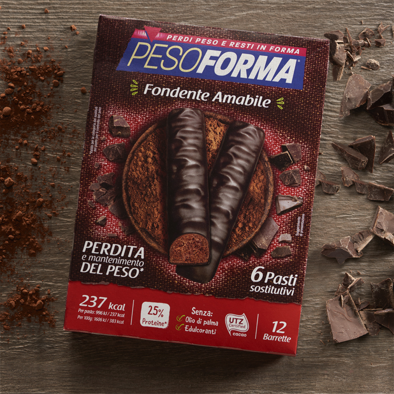 Barrette al Cioccolato Fondente Amabile - Pesoforma