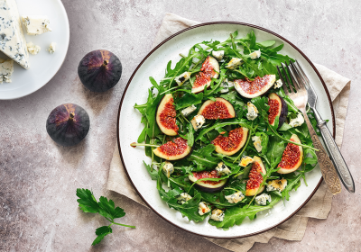 Insalata d’autunno con Fichi, Roquefort e Rucola