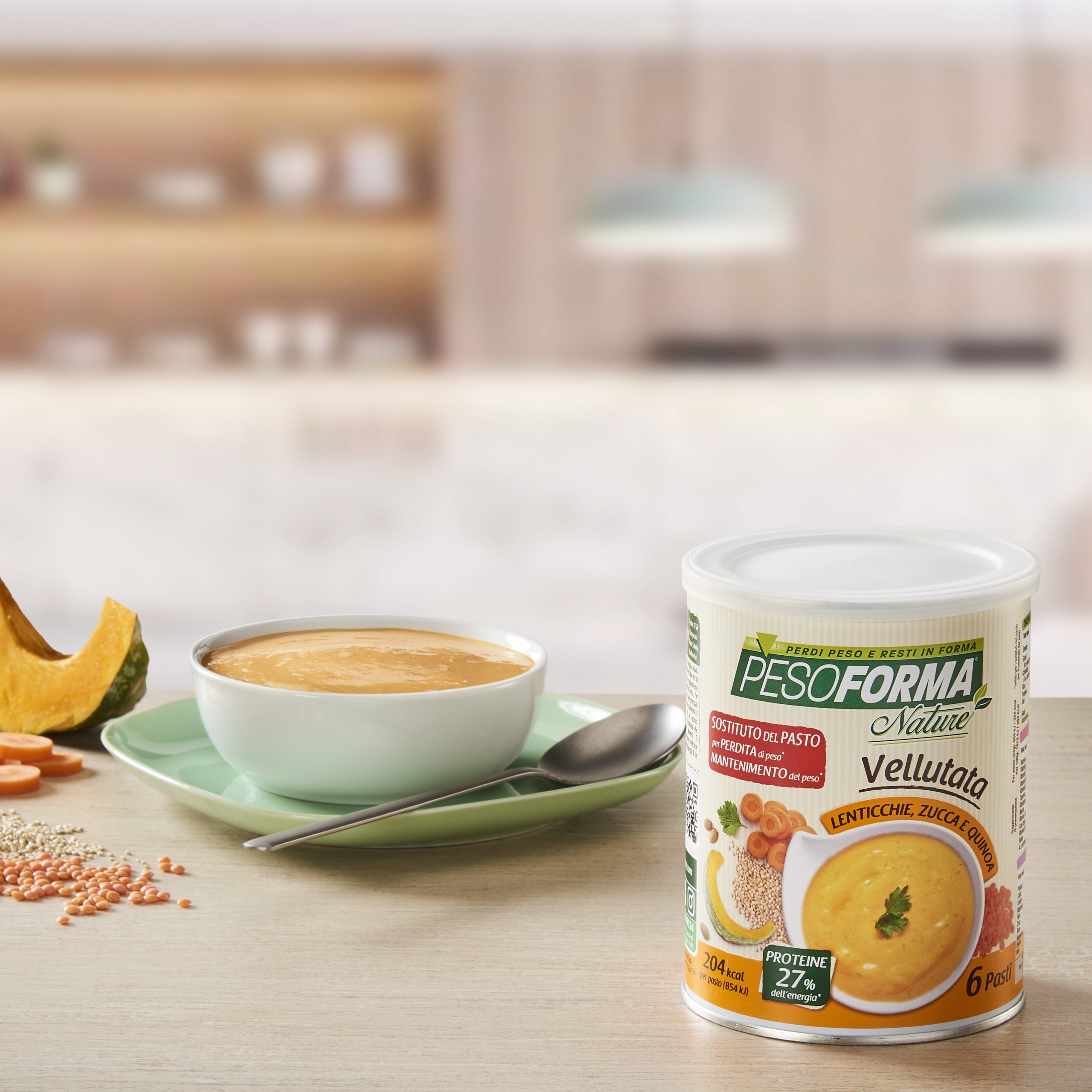 Vellutata lenticchie, zucca e quinoa - Pesoforma