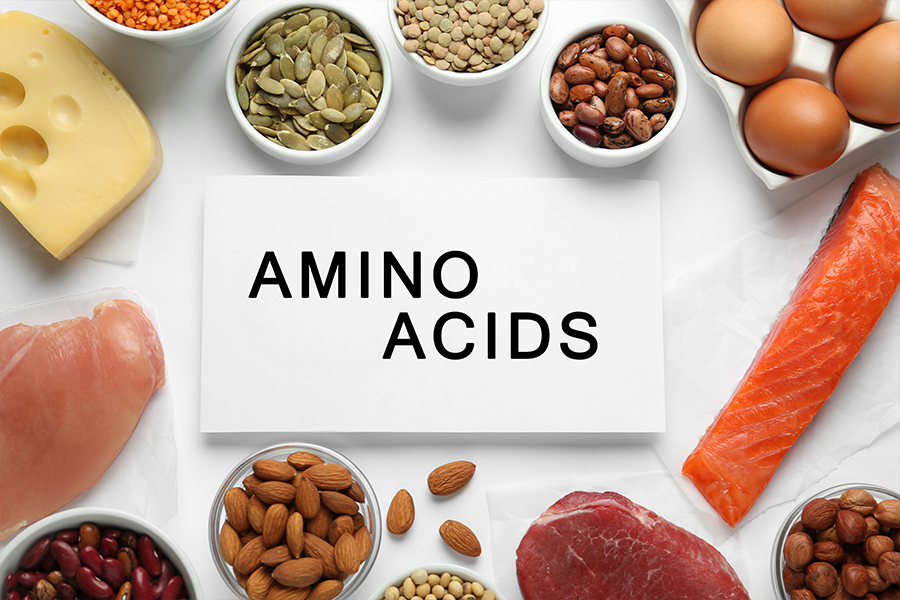 Alimenti ricchi di amminoacidi essenziali EAA: uova, carne, pesce, latticini