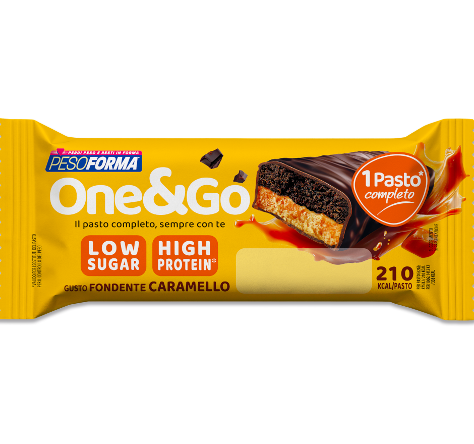 Barretta One&Go Low Sugar Fondente Caramello - Pesoforma