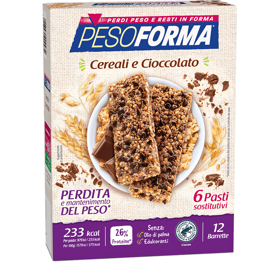 Barrette ai Cereali e Cioccolato - Pesoforma