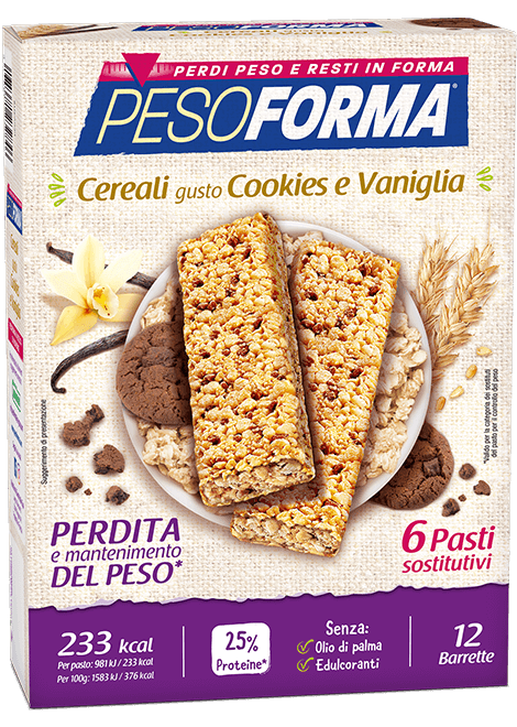 Barrette cereali gusto cookies e vaniglia