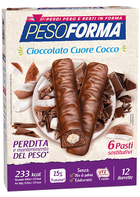 Barrette al Cioccolato Cuore Cocco