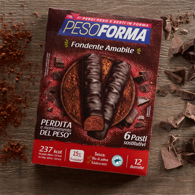 Barrette al Cioccolato Fondente Amabile - Pesoforma