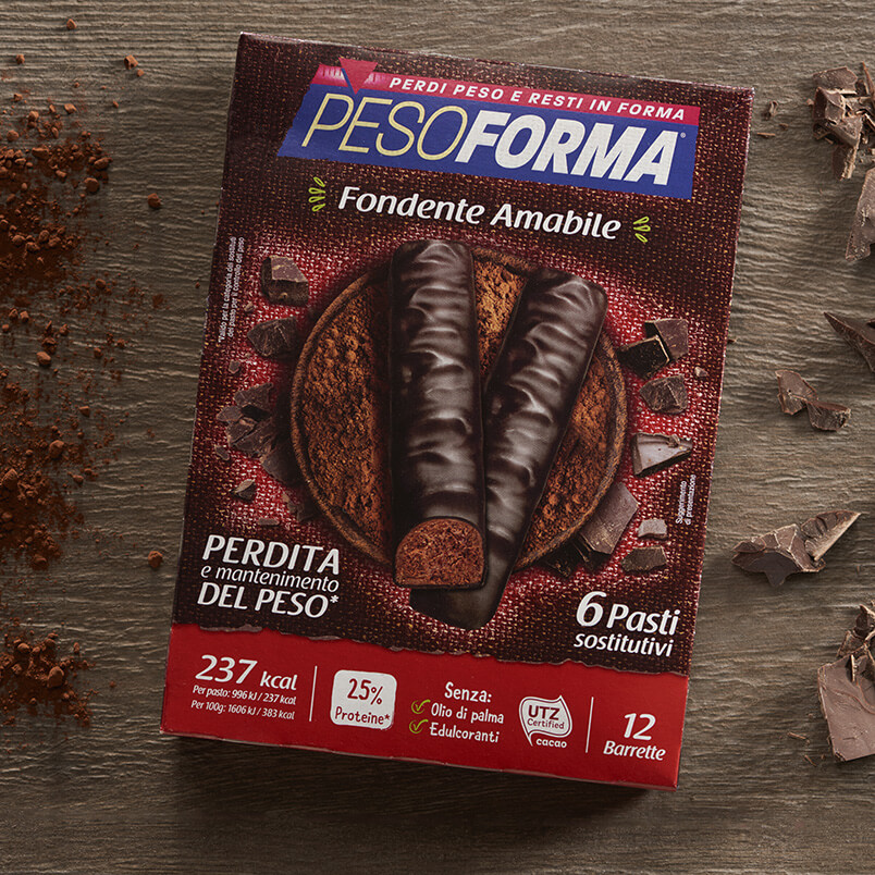 Barrette al Cioccolato Fondente Amabile - Pesoforma
