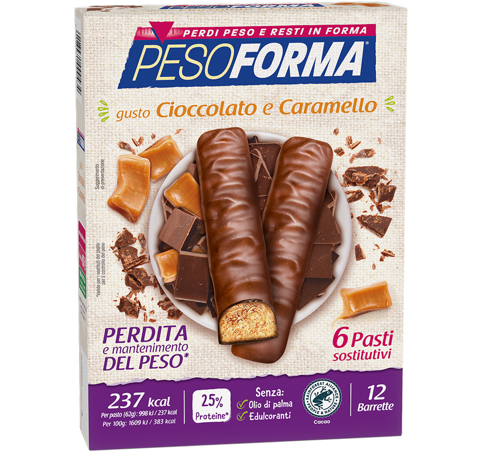 Barrette al Cioccolato e Caramello - Pesoforma