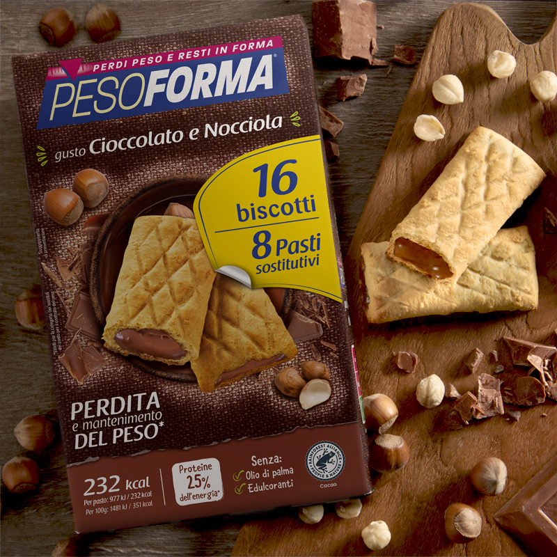 Biscotto gusto Cioccolato e Nocciola - Pesoforma