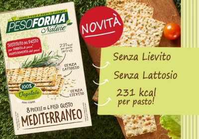 Cracker gusto Mediterraneo: il 1° pasto sostitutivo firmato Pesoforma Nature che porta in tavola i sapori mediterranei
