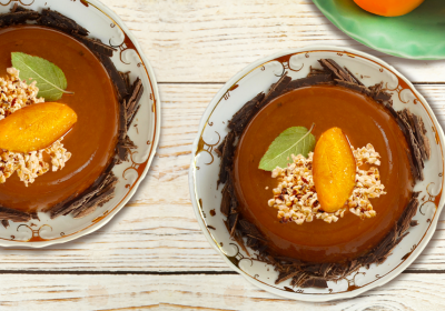 Budino di cachi e polvere di Choco Smoothie