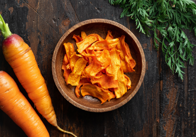 Chips di carote croccanti