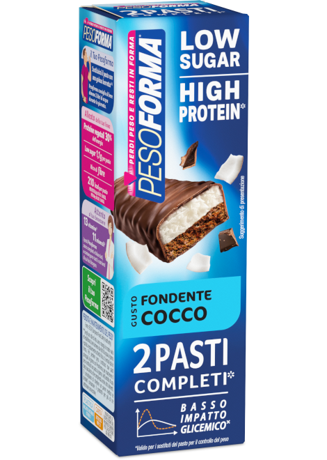Barretta 2 Pasti Low Sugar Fondente Cocco