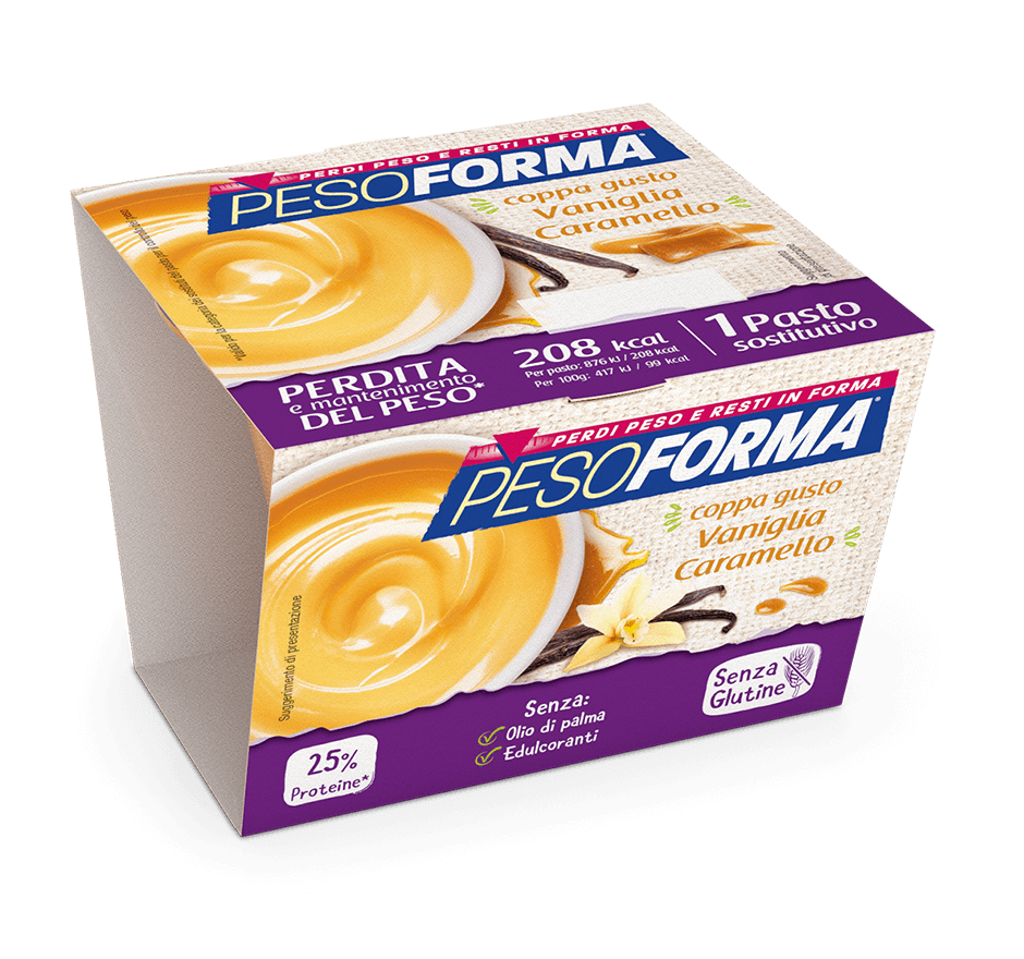 Coppa Singola Gusto Vaniglia Caramello - Pesoforma