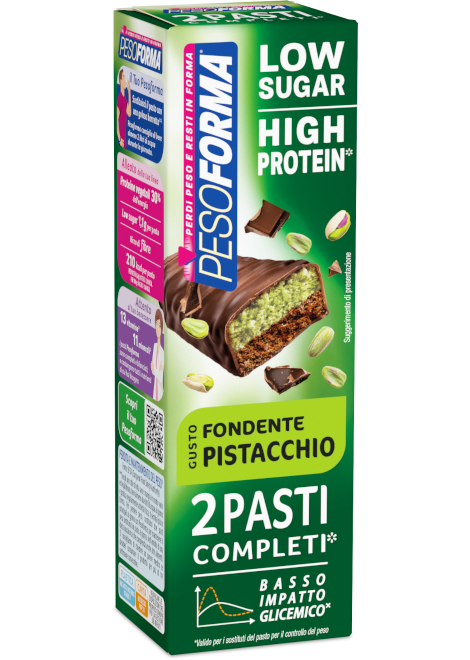 Barretta 2 Pasti Low Sugar Fondente Pistacchio