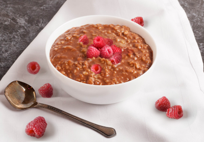 Porridge Cacao e Avena Pesoforma con Lamponi
