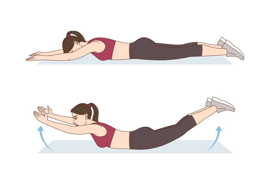 Esecuzione corretta esercizio superman per dorsali